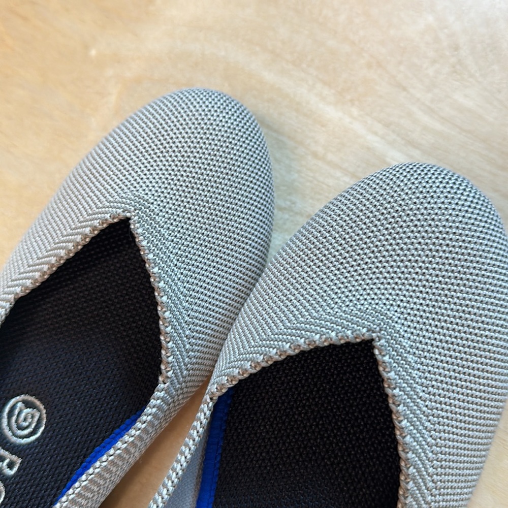 Flax Birdseye Retired Rothys Round Flat Shoes Size 7.5